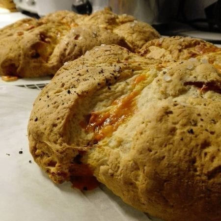 A golden, fruit-studded scone fresh from the oven at Platform 22.