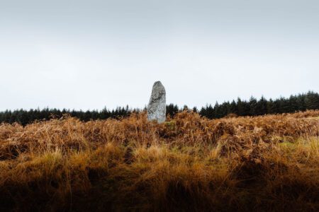 Camus an Staca standing alone on the moor above the Sound of Jura.