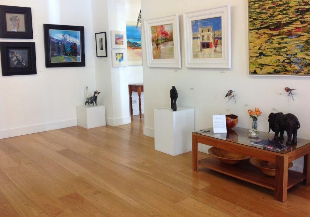 Paintings hung in the ScotlandArt gallery on Bath Street.