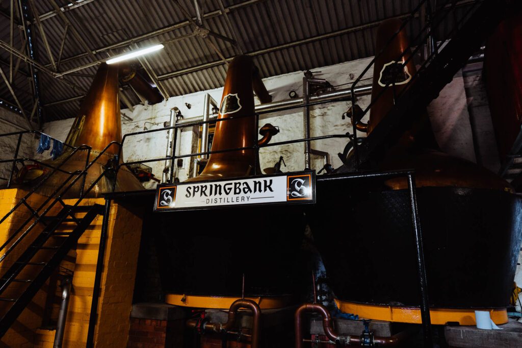 The stills in the Springbank stillhouse.