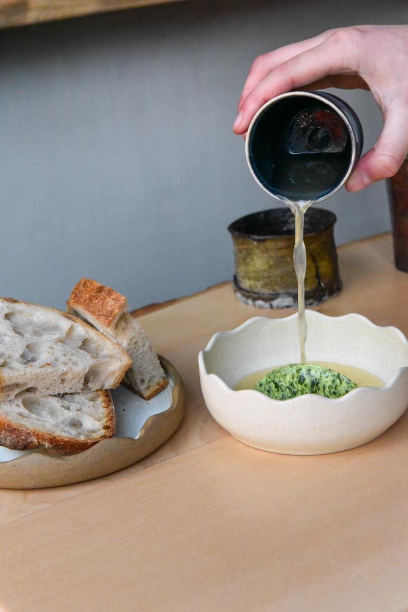 'Even the crockery has been made with clay from the farm by his Japanese artist wife, Akiko.'