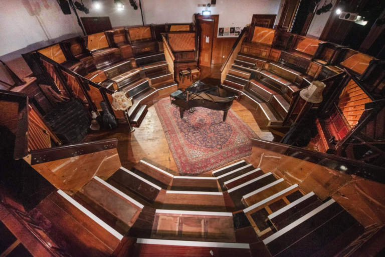 An amphitheatre built from rescued pianos opens for its first Bruntsfield Fringe